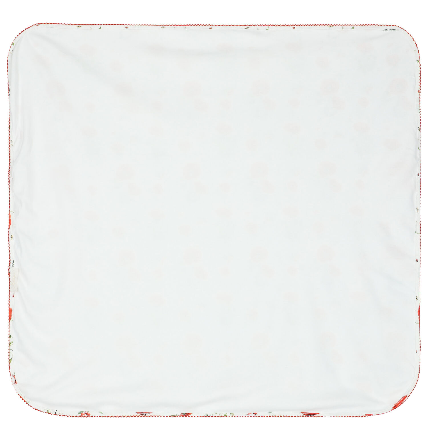 Baby Girls White & Red Poppies Blanket, 1, hi-res